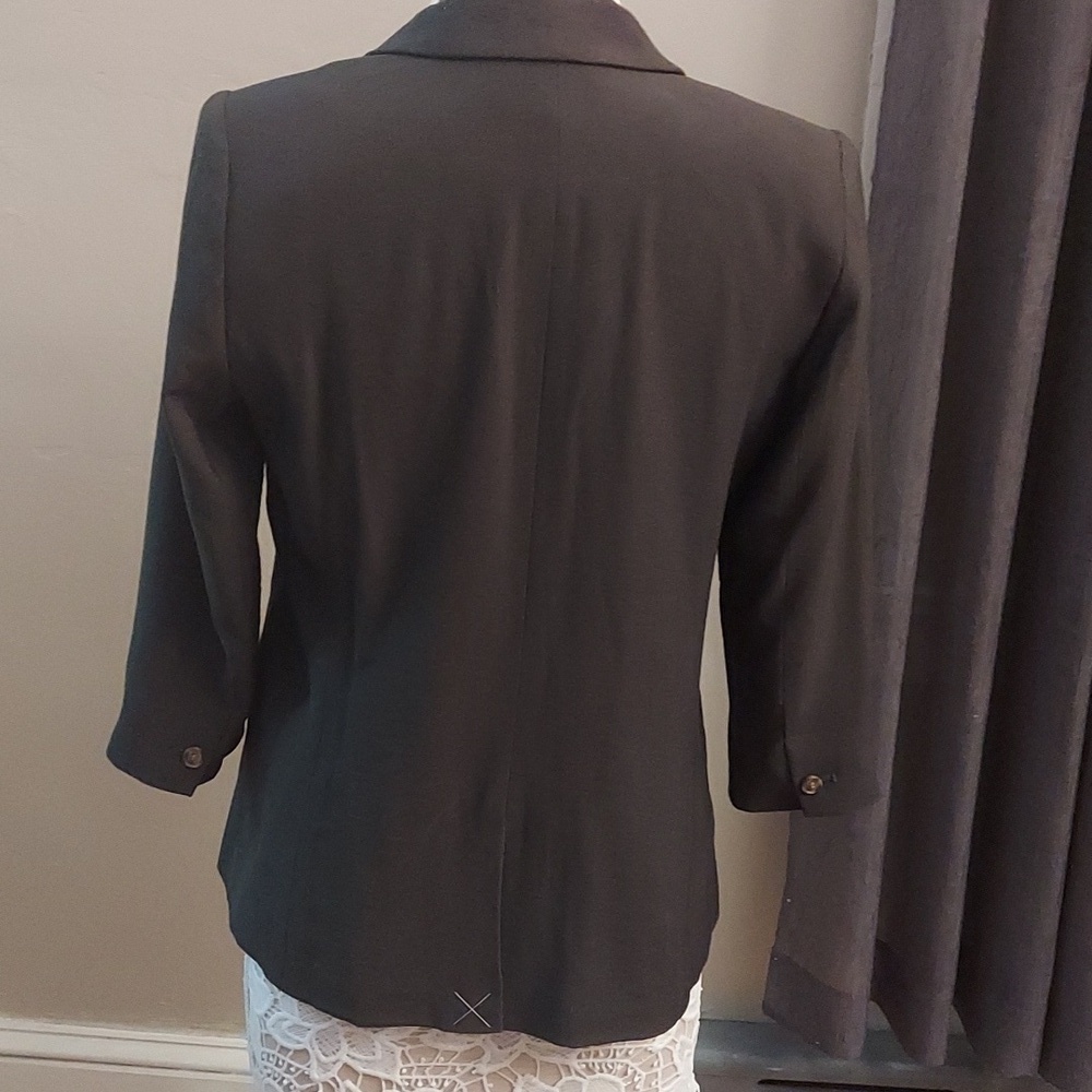 NWT LOFT Olive Green Open Front 3/4 Length Sleeve sz 8P Blazer - Picture 12 of 13